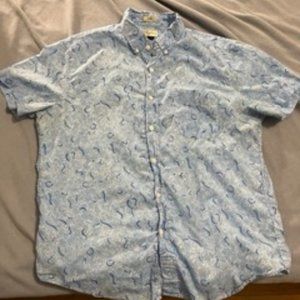 J-Crew Large (L) Slim Short Sleeve Button Down Wave Shirt